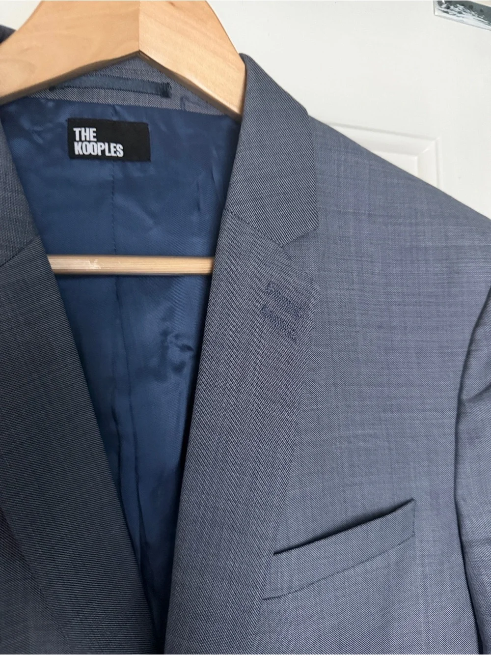 The Kooples Men's Blue Two-Button Wool Suit Blazer. French size 48=US Size S NWT
